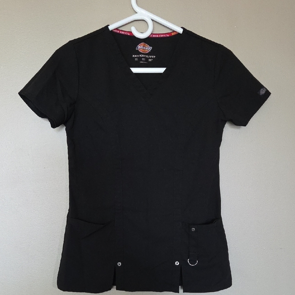 Dickies Black Short Sleeve Scrub Top Size XXS